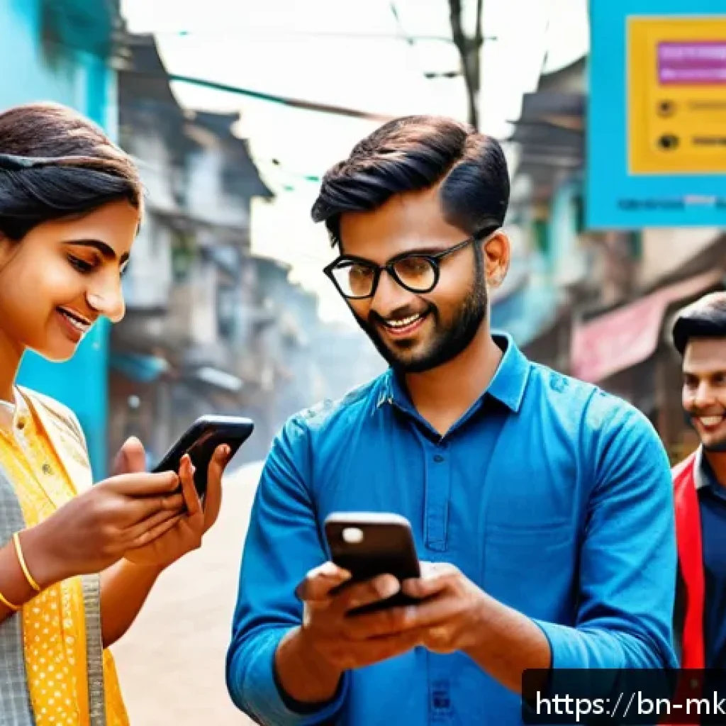 디지털 공유재의 글로벌 동향 분석 - A vibrant digital scene showing diverse Bengali people using mobile ride-sharing apps on their smart...