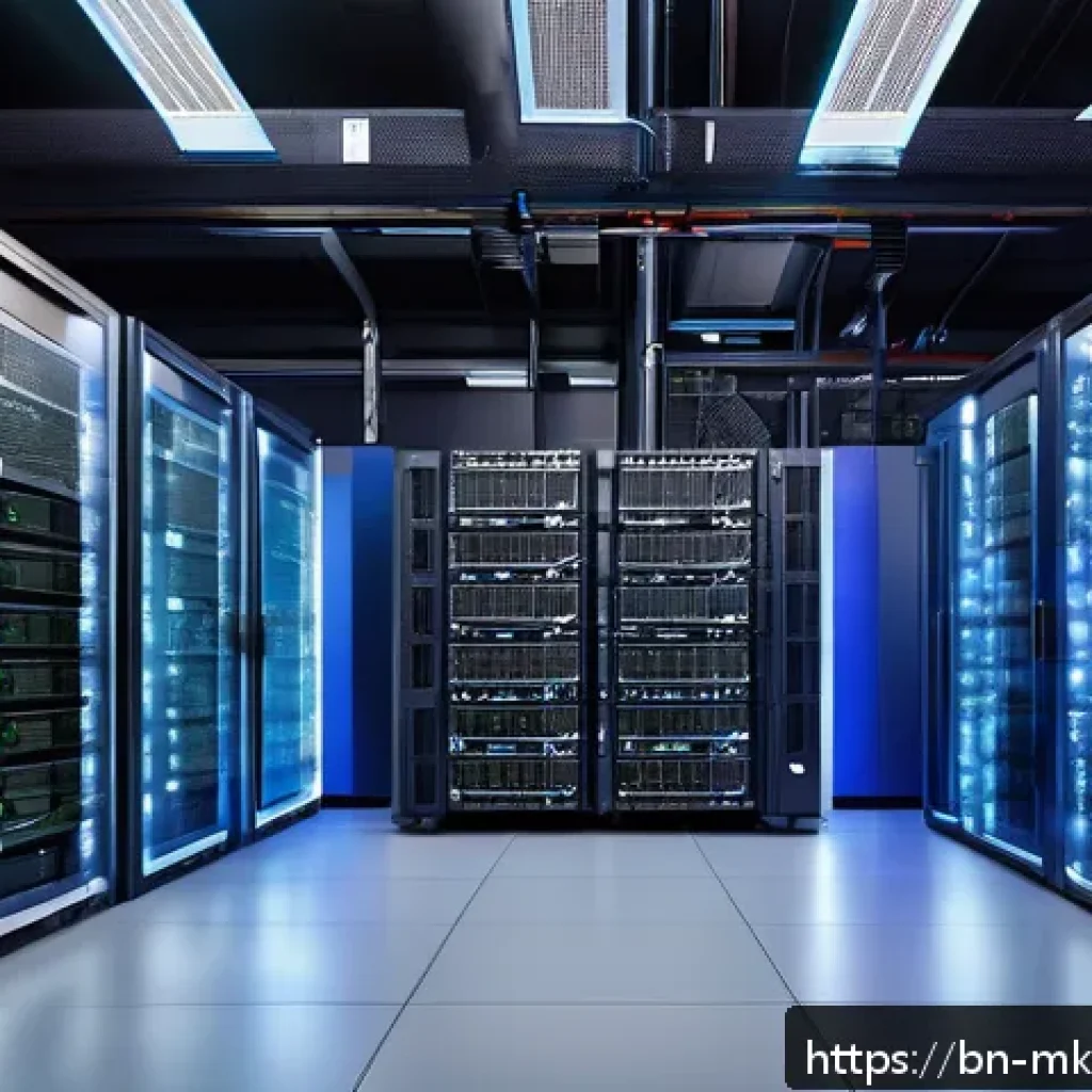 디지털 공유재의 변동성과 리스크 관리 - A detailed illustration of a modern cloud data center environment showing multiple applications runn...