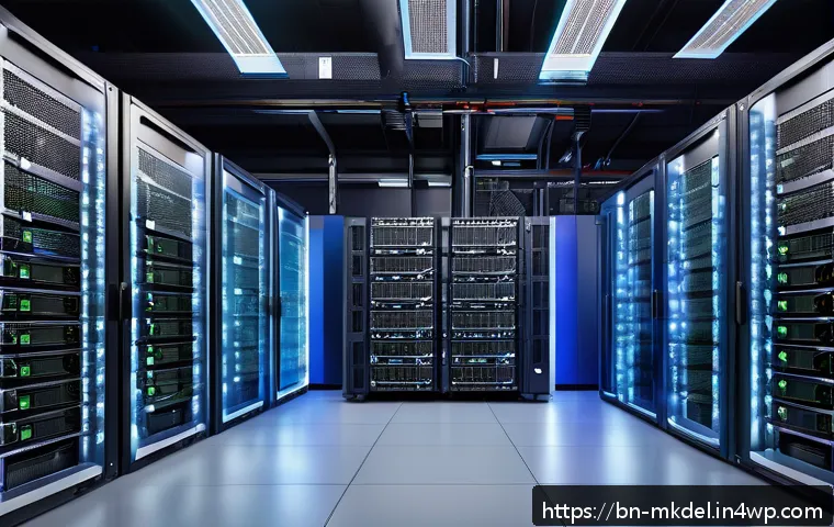 디지털 공유재의 변동성과 리스크 관리 - A detailed illustration of a modern cloud data center environment showing multiple applications runn...